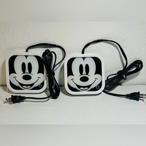 Disney Mickey & Friends Glass Top Mug Drink Warmers Collectors Beverage (2) Pair